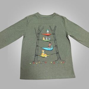 Cat & Jack Olive Green Long Sleeve Graphic Tee Boys S (6/7)